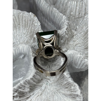 Vintage 925 Sterling Silver Emerald Ring Size 5