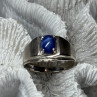 Men'S 925 Sterling Silver Star Sapphire Ring Size 10