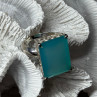 925 Sterling Silver Aquamarine Ring Size 7.5