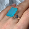 925 Sterling Silver Aquamarine Ring Size 7.5