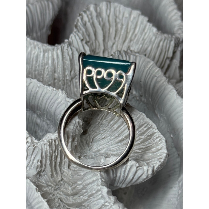 925 Sterling Silver Aquamarine Ring Size 7.5
