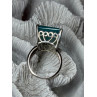 925 Sterling Silver Aquamarine Ring Size 7.5