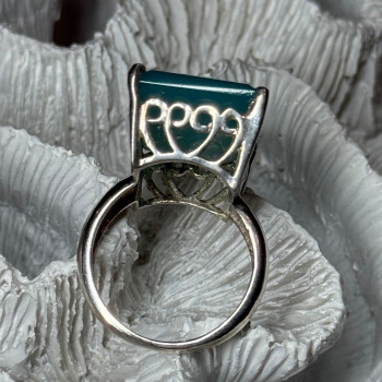 925 Sterling Silver Aquamarine Ring Size 7.5