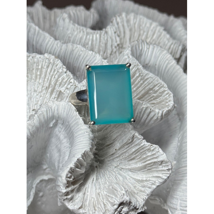 925 Sterling Silver Aquamarine Ring Size 7.5