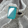 925 Sterling Silver Aquamarine Ring Size 7.5