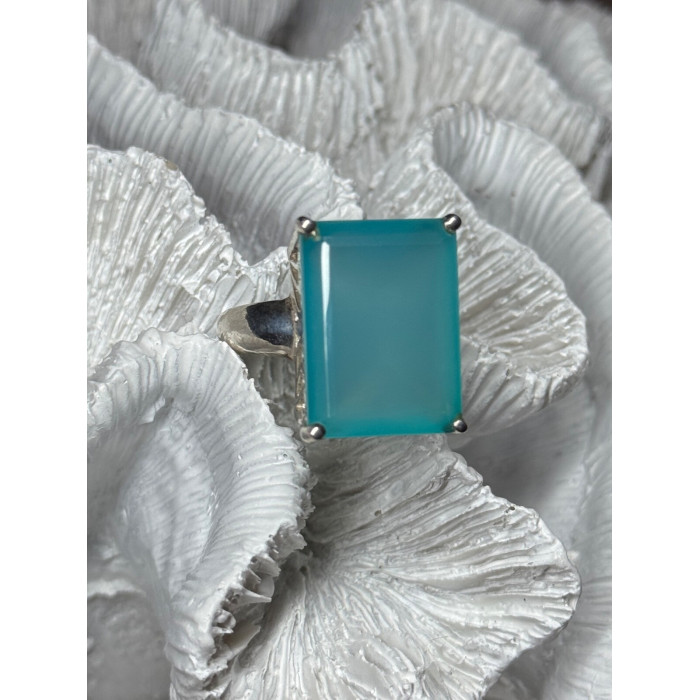 925 Sterling Silver Aquamarine Ring Size 7.5