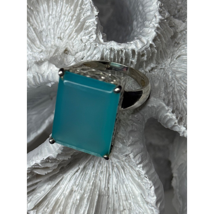 925 Sterling Silver Aquamarine Ring Size 7.5