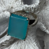 925 Sterling Silver Aquamarine Ring Size 7.5