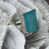 925 Sterling Silver Aquamarine Ring Size 7.5