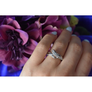 925 Sterling Silver White/colorless Spinel Ring Size 6.5