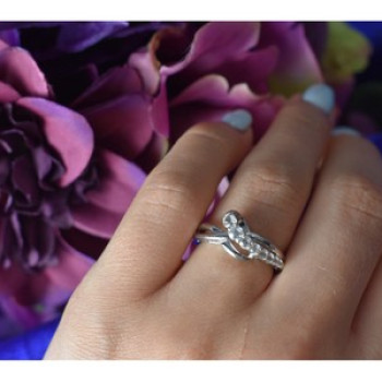 925 Sterling Silver White/Colorless Spinel Ring Size 6.5