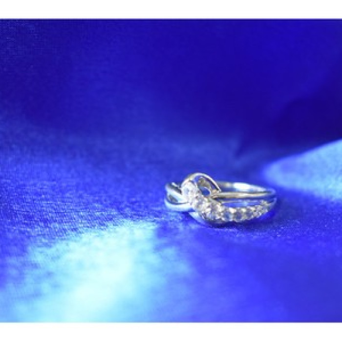 925 Sterling Silver White/Colorless Spinel Ring Size 6.5