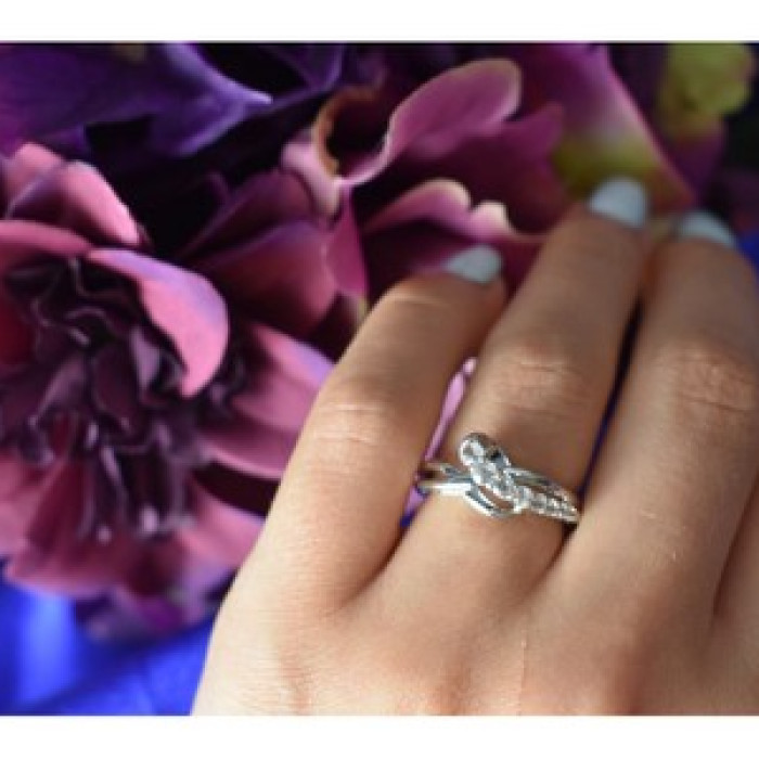 925 Sterling Silver White/Colorless Spinel Ring Size 6.5