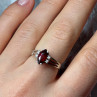 925 Sterling Silver Garnet Ring Size 7
