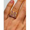 925 STERLING SILVER GOLD PLATED PINK TOPAZ RING SIZE 6.5