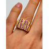 925 STERLING SILVER GOLD PLATED PINK TOPAZ RING SIZE 6.5