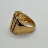 925 Sterling Silver Gold Plated Pink Topaz Ring Size 6.5