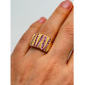 925 STERLING SILVER GOLD PLATED PINK TOPAZ RING SIZE 6.5