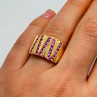 925 Sterling Silver Gold Plated Pink Topaz Ring Size 6.5