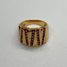 925 Sterling Silver Gold Plated Pink Topaz Ring Size 6.5