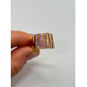 925 STERLING SILVER GOLD PLATED PINK TOPAZ RING SIZE 6.5