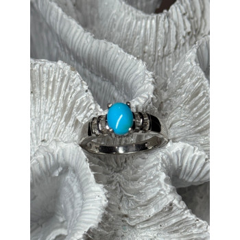 925 Sterling Silver Larimar & Beryl Ring Size 7.5