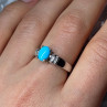925 Sterling Silver Larimar & Beryl Ring Size 7.5