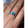 925 Sterling Silver Larimar & Beryl Ring Size 7.5