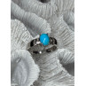925 Sterling Silver Larimar & Beryl Ring Size 7.5