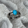 925 Sterling Silver Larimar & Beryl Ring Size 7.5
