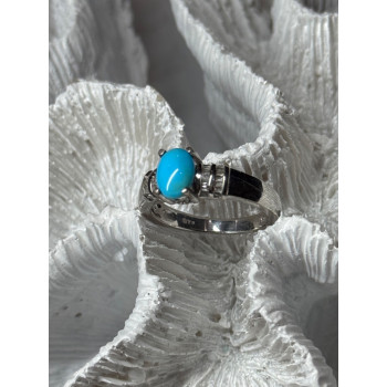 925 Sterling Silver Larimar & Beryl Ring Size 7.5