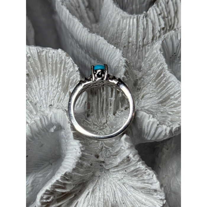 925 Sterling Silver Larimar & Beryl Ring Size 7.5