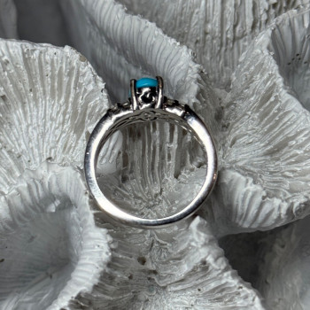 925 Sterling Silver Larimar & Beryl Ring Size 7.5