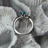 925 Sterling Silver Larimar & Beryl Ring Size 7.5