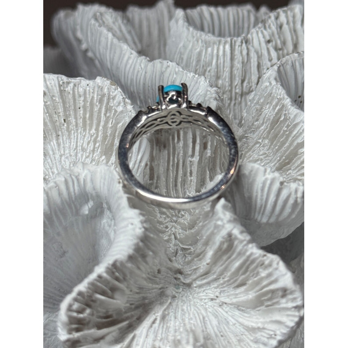 925 Sterling Silver Larimar & Beryl Ring Size 7.5
