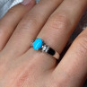 925 Sterling Silver Larimar & Beryl Ring Size 7.5