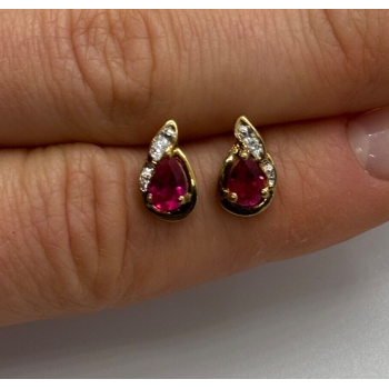 925 Sterling Silver Gold Plated Spinel Earrings