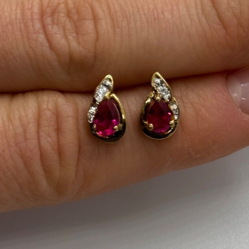 925 Sterling Silver Gold Plated Spinel Earrings