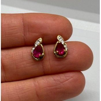925 Sterling Silver Gold Plated Spinel Earrings