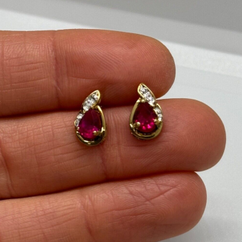 925 Sterling Silver Gold Plated Spinel Earrings