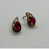 925 Sterling Silver Gold Plated Spinel Earrings