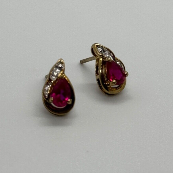 925 Sterling Silver Gold Plated Spinel Earrings