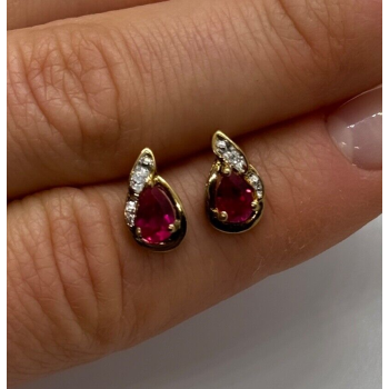 925 Sterling Silver Gold Plated Spinel Earrings