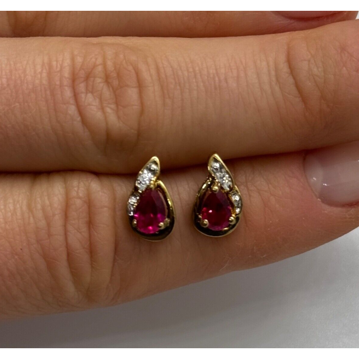 925 Sterling Silver Gold Plated Spinel Earrings