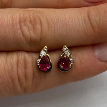 925 Sterling Silver Gold Plated Spinel Earrings