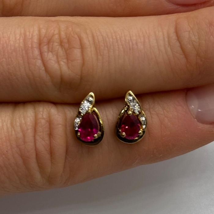 925 Sterling Silver Gold Plated Spinel Earrings