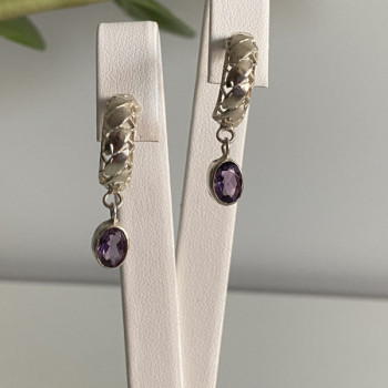 Vintage 925 Sterling Silver Tourmaline Earrings