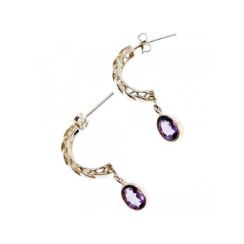 Vintage 925 Sterling Silver Tourmaline Earrings