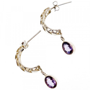 Vintage 925 Sterling Silver Tourmaline Earrings