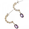 Vintage 925 Sterling Silver Tourmaline Earrings